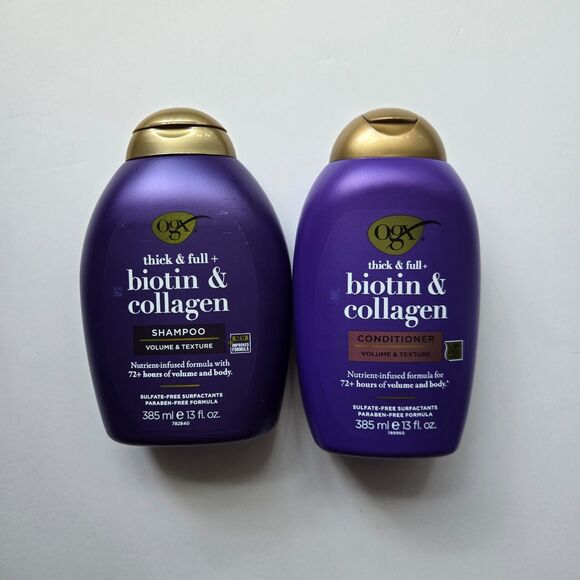OGX Thick Full Shampoo & Conditioner Biotin Collagen 13 Oz Volume Hair Care - Picture 6 of 6